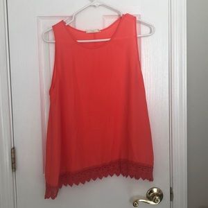 Salmon pink blouse tank top
